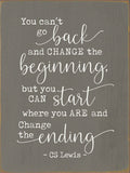 You Can't Go Back Sign 9258 OLD GRAY 9X12