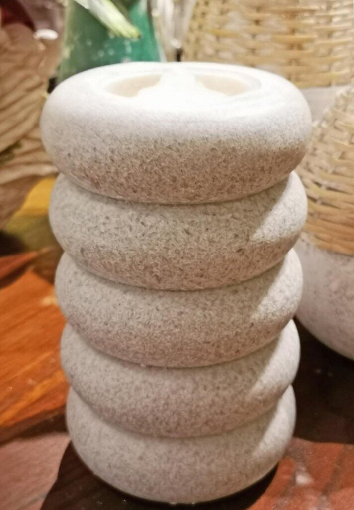 Flameless Spiral Rock LED Water Fountain Candle W/ Remote LC3246 STONE