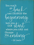 You Can't Go Back Sign 9258 Old Turquoise 9X12