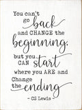You Can't Go Back Sign 9258 Old Cottage White 9X12