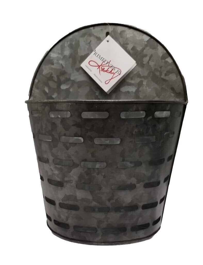 Rustic Olive Wall Bucket LG 115472
