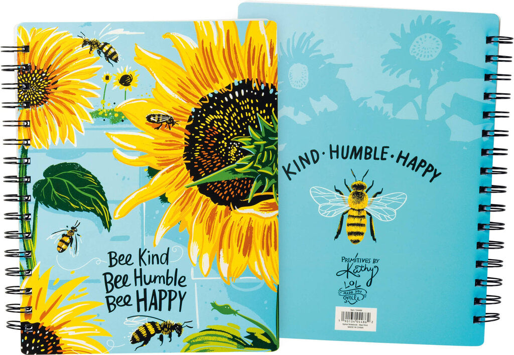 Bee Kind Bee Humble Bee Happy Spiral Notebook 104486