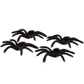 Black Flocked Spider Set of 4 119246