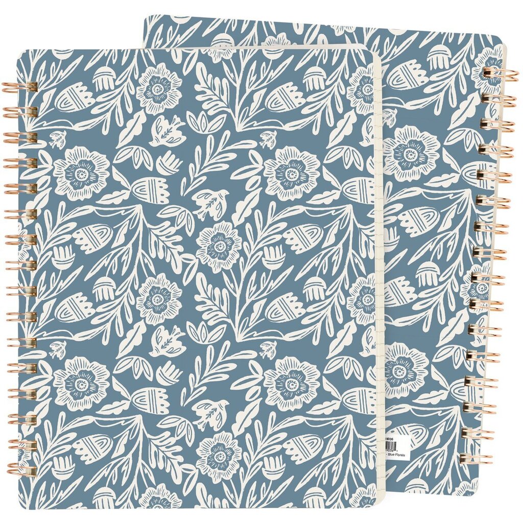 Blue Florals Spiral Notebook 119036