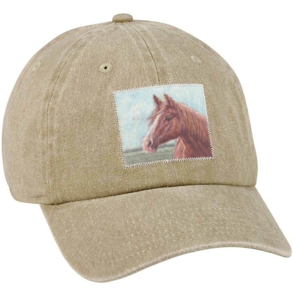 Stonewashed Tan Horse Baseball Cap 118080