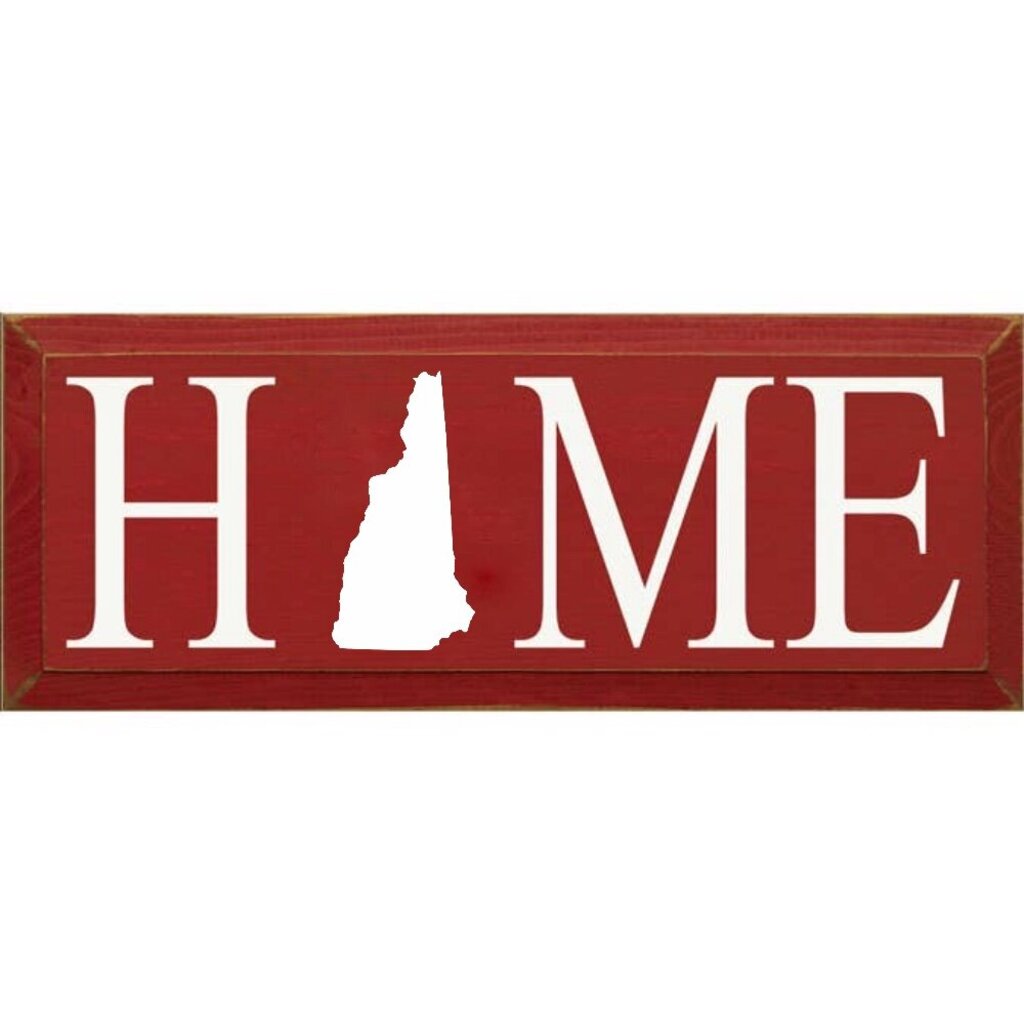 NH HOME Sign 7X18 RED 8116-STATE