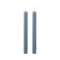 LIGHT BLUE Spiral LED Timer Taper Candle 19642C-BLLT Set of 2 9.75"
