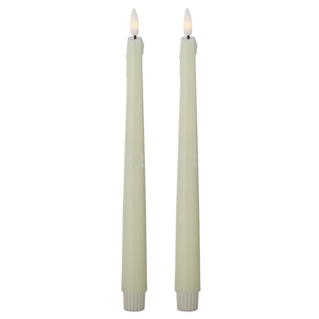 CREAM Drip LED 11.5" Timer Taper Candle 19642B-CR