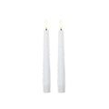 WHITE Drip LED 8" Timer Taper Candle 19642A-WH