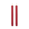 RED Spiral LED Taper Timer Candle 9.75" 19642C-RD Set of 2