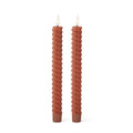 RUST Spiral LED Taper Timer Candle 9.75" 19642C-RU Set of 2