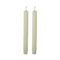 CREAM Spiral LED Taper Timer Candle 9.75" 19642C-CR Set/2