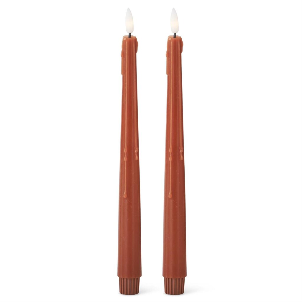 RUST Drip LED Taper Candle 11.5" 19642B-RU
