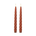 RUST Spiral LED Taper Timer Candle 9.75" 19642E-RU Set of 2