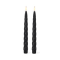 BLACK Spiral LED Taper Timer Candle 9.75" 19642E-BK Set of 2