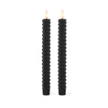 BLACK Spiral LED Taper Timer Candle 9.75" 19642C-BK Set of 2