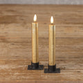 GOLD 3D Flame Taper Candle 7.25" Set of 2 NY236624