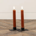 BRONZE 3D Flame Taper Candle 7.25" Set of 2 NY229020