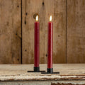 RED 3D Flame Taper Candle 9.5" Set of 2 NY213001