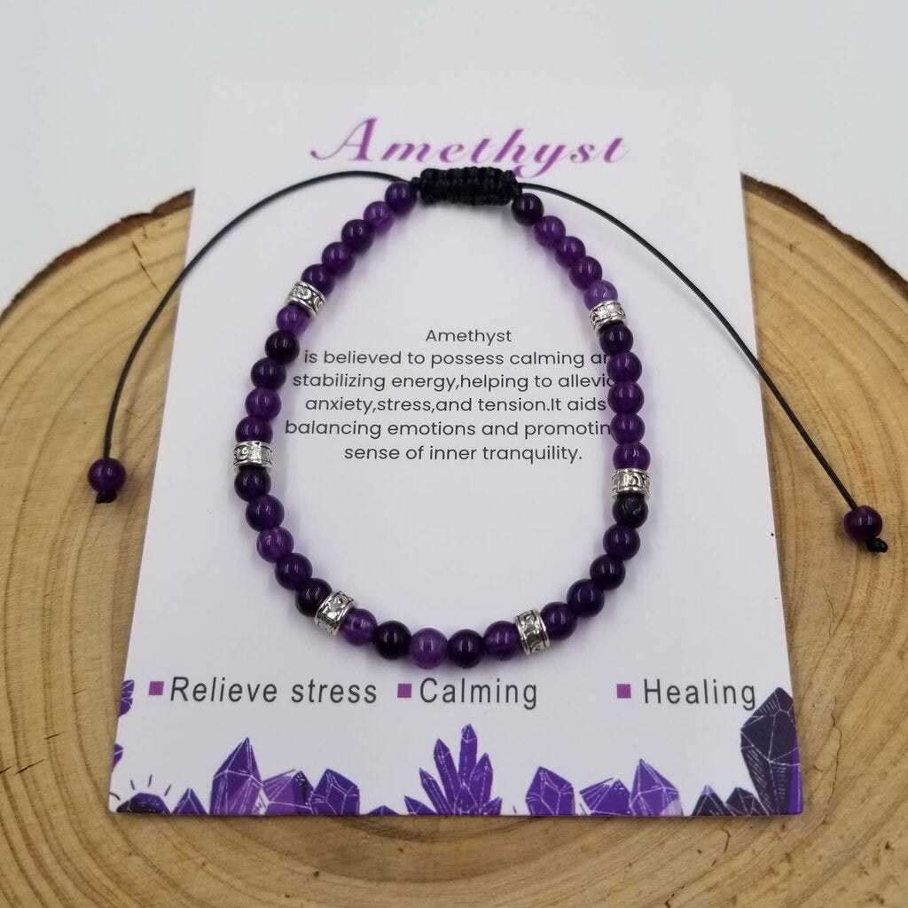 Natural Amethyst Healing Chakra Bracelet CHAK1454-1