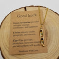 Natural Stone Wishing Bead Necklace GOOD LUCK