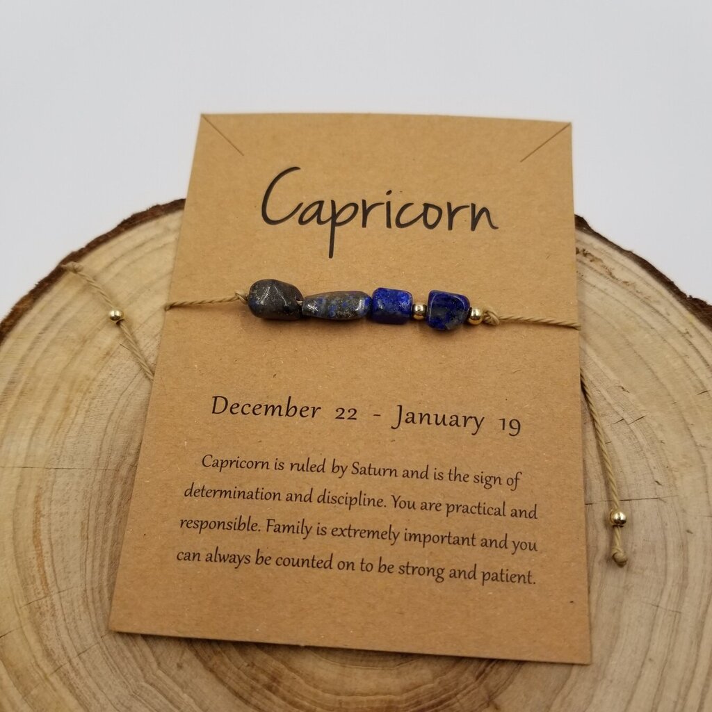 Natural Stone Handwoven Bracelet CAPRICORN