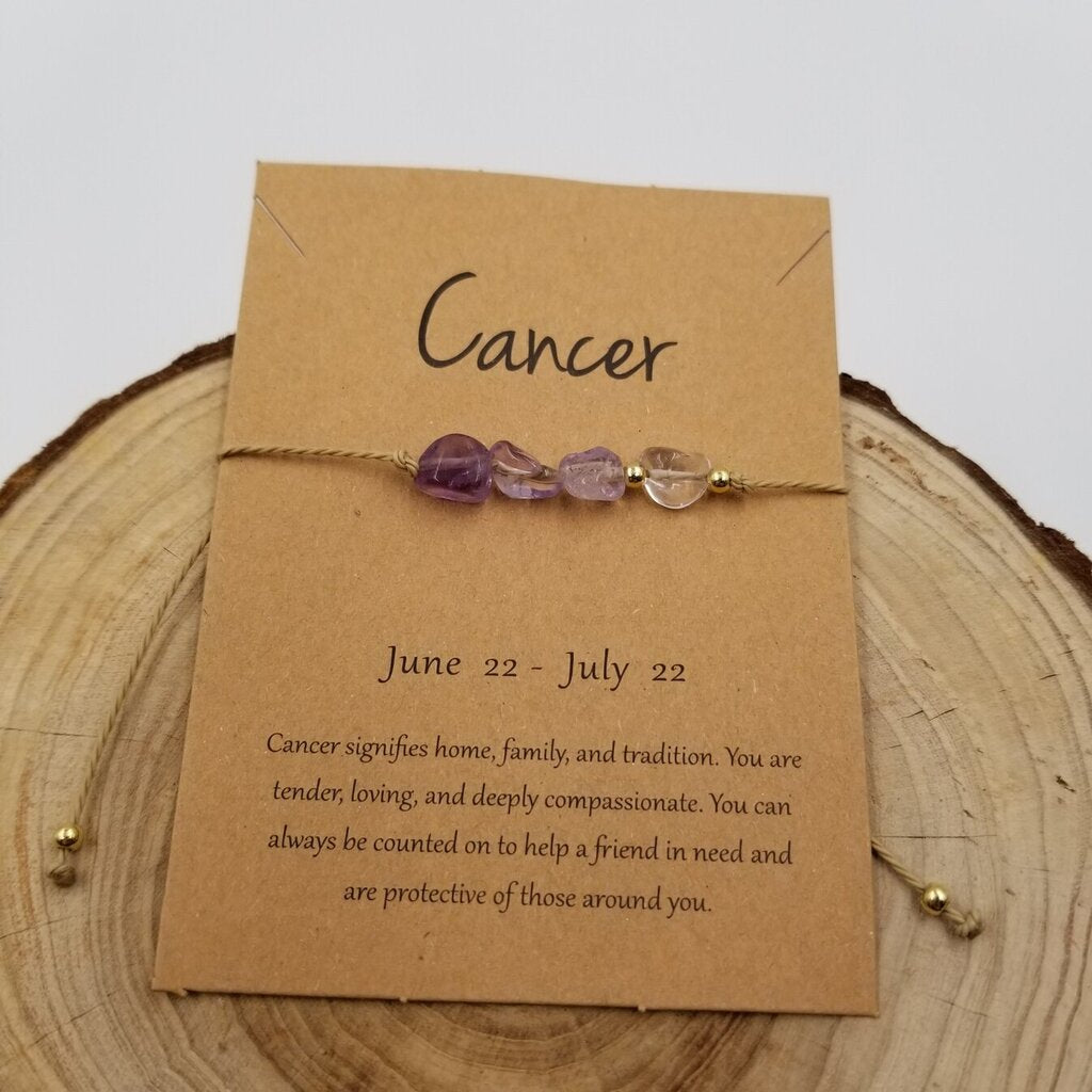 Natural Stone Handwoven Bracelet CANCER