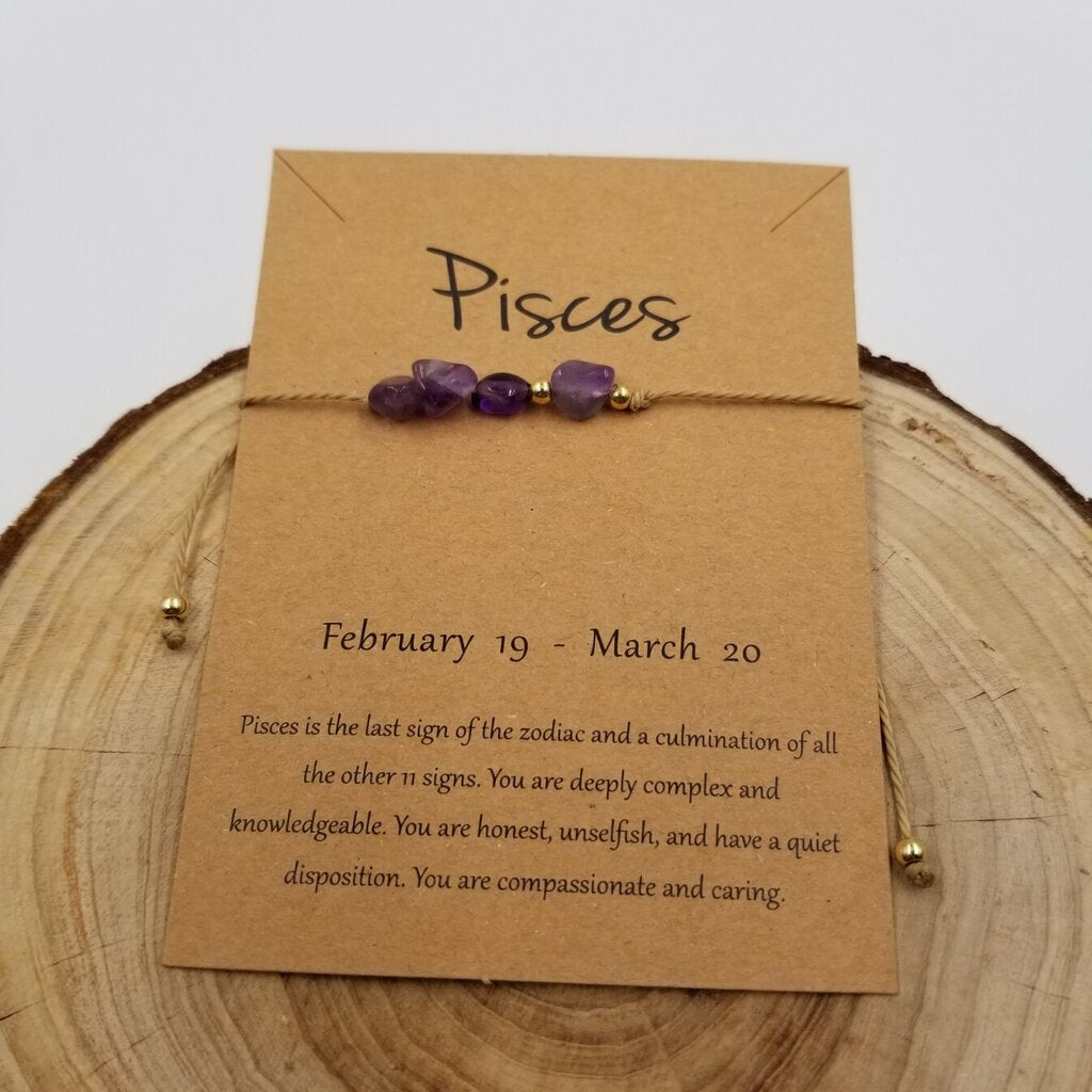 Natural Stone Handwoven Bracelet PISCES