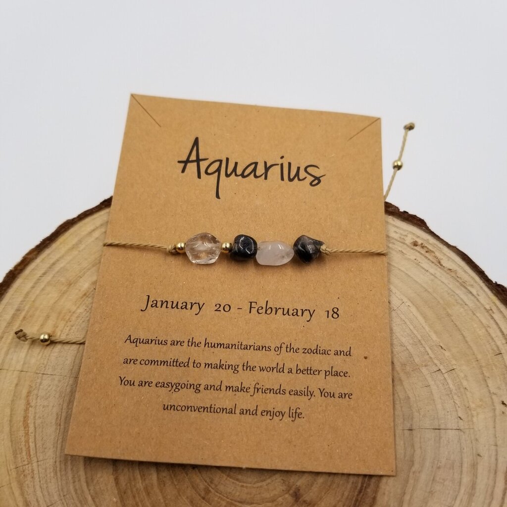 Natural Stone Handwoven Bracelet AQUARIUS