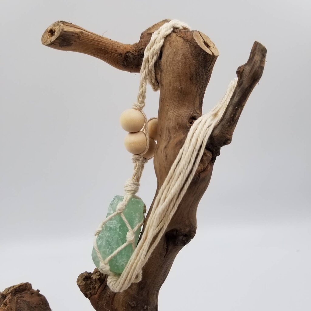 Handmade Natural Stone Hanging Pendant GREEN