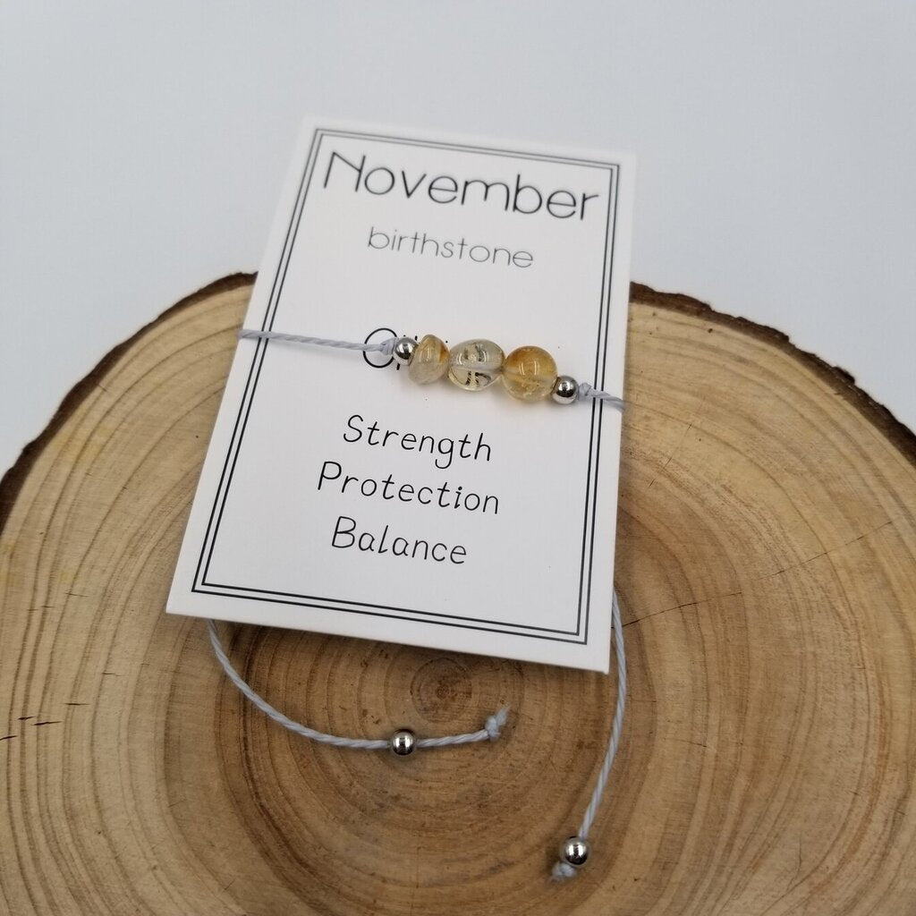 Handmade Birthday Stone Natural Stone Bracelet NOVEMBER
