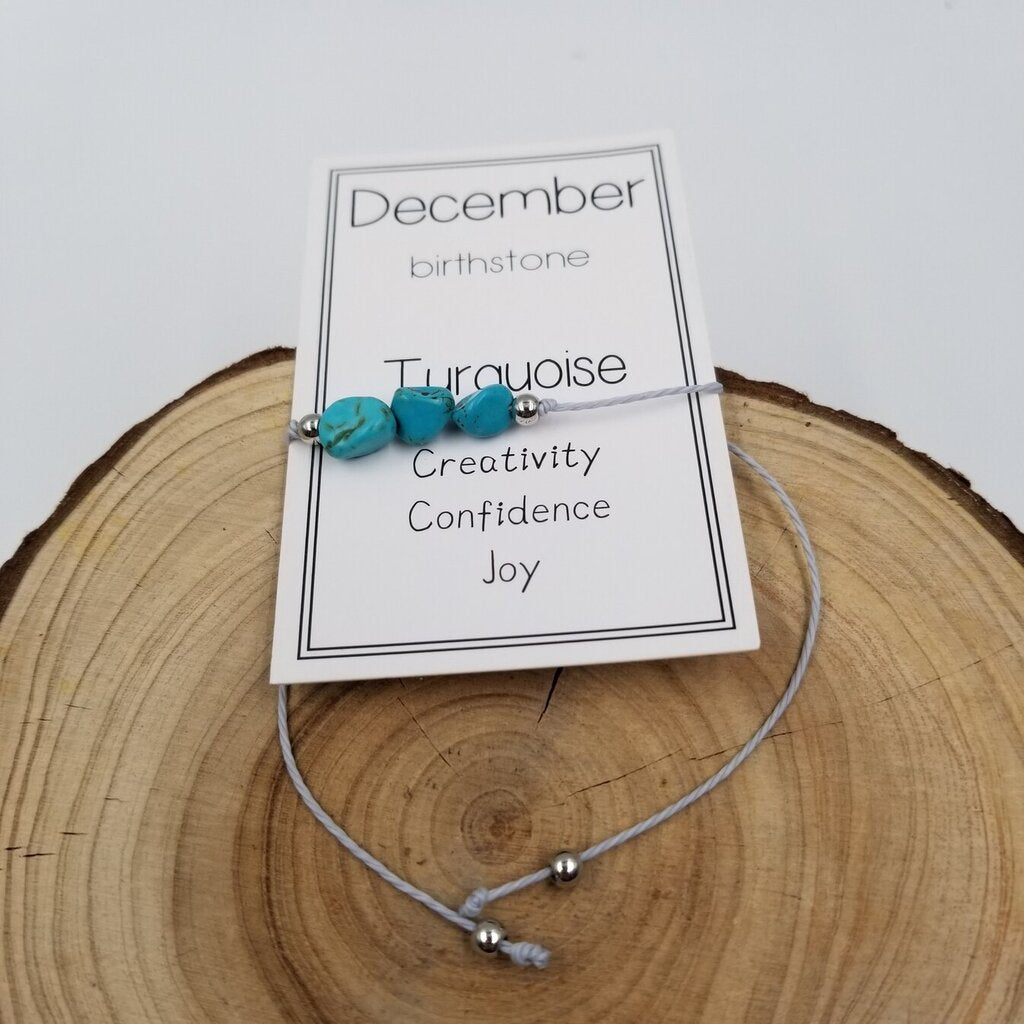 Handmade Birthday Stone Natural Stone Bracelet DECEMBER
