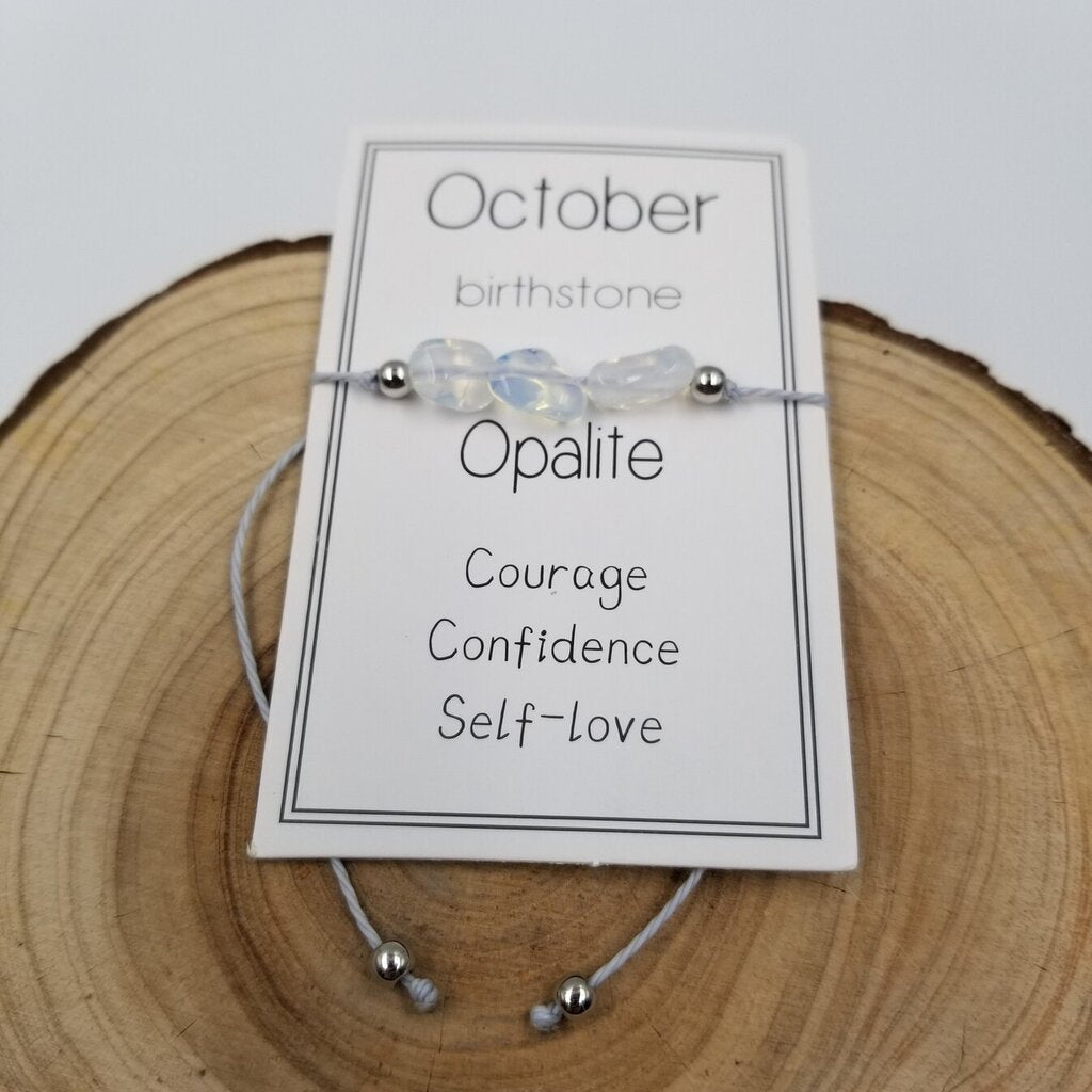 Handmade Birthday Stone Natural Stone Bracelet OCTOBER