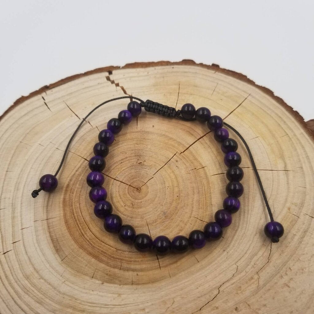 6mm Energy Natural Stone Beads Yoga Bracelet PURPLE