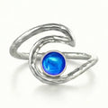 Wave Ring Sterling Sliver Polished BLUE RIN-108-PB