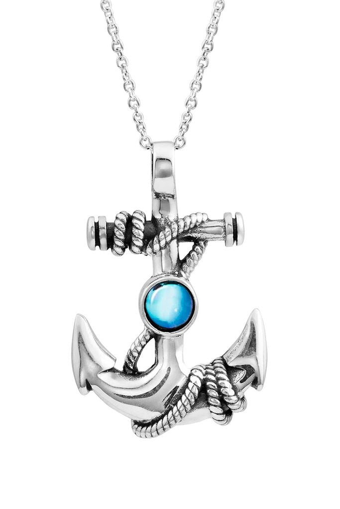 Anchor Pendant Polished BLUE PEN-441-PB
