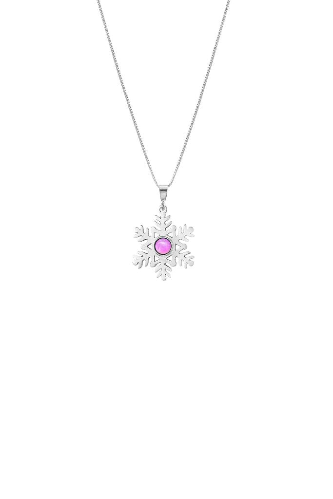 Small Snowflake Pendant Polished PINK PEN-114-PP