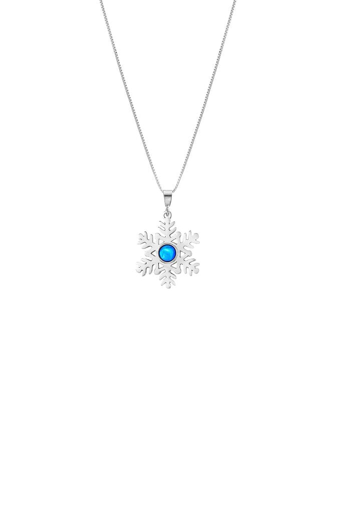 Small Snowflake Pendant Polished BLUE PEN-114-PB
