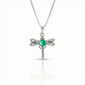 Small Dragonfly Pendant Frosted GREEN PEN-110-FG