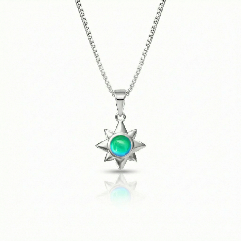 Teeny Star Pendant Polished GREEN PEN-046-PG