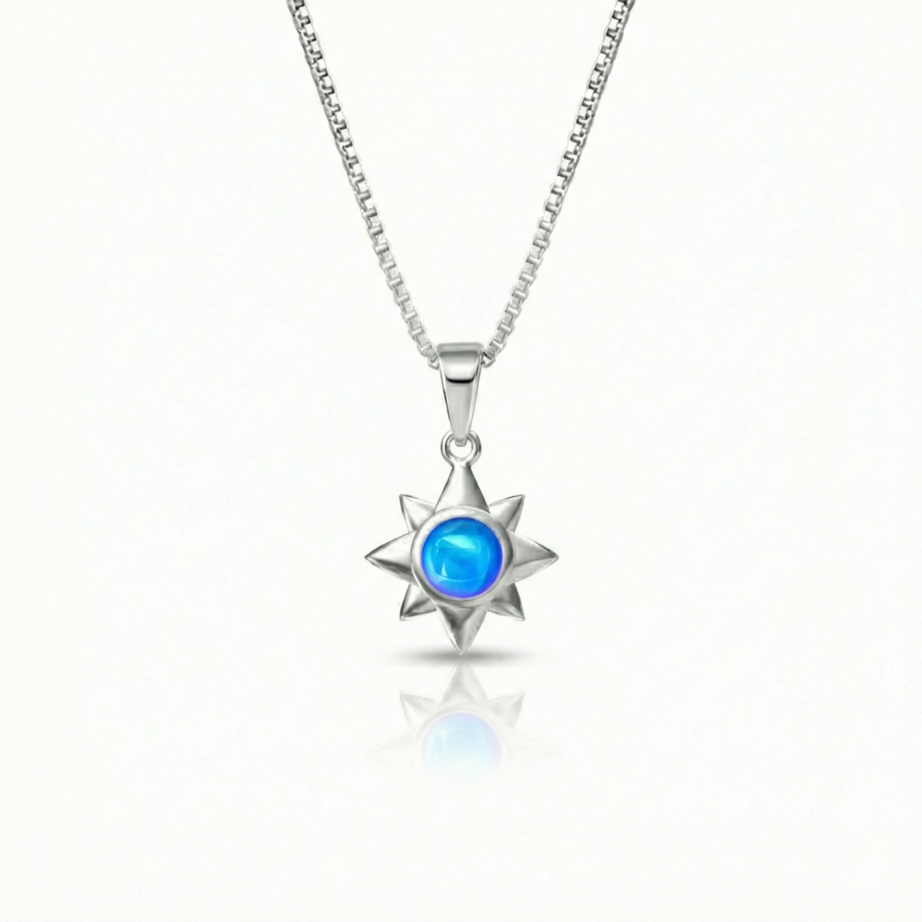 Teeny Star Pendant Polished BLUE PEN-046-PB