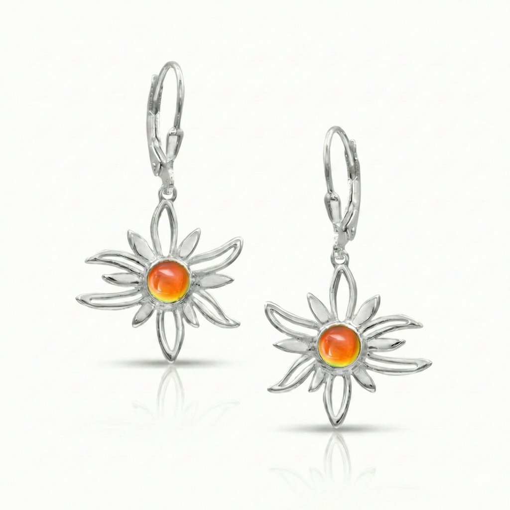 Sun Earrings Polished FIRE EAR-520-PF