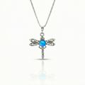 Small Dragonfly Pendant Polished BLUE PEN-110-PB