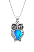 Owl Pendant Polished BLUE PEN-566-PB