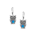 Owl Earrings Polished BLUE EAR-566-PB