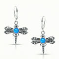 Dragonfly Earrings Polished Blue EAR-561-PB