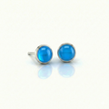 Crystal Stud Earrings Polished BLUE EAR-035-PB