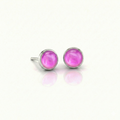 Crystal Stud Earring 5 mm Pol PINK Sterling Silver EAR-035-PP