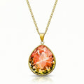 Teardrop Crystal Pendant Gold Stainless Steel FIRE NEC-002-GF