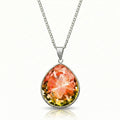 Teardrop Crystal Pendant Stainless Steel FIRE NEC-002-SF